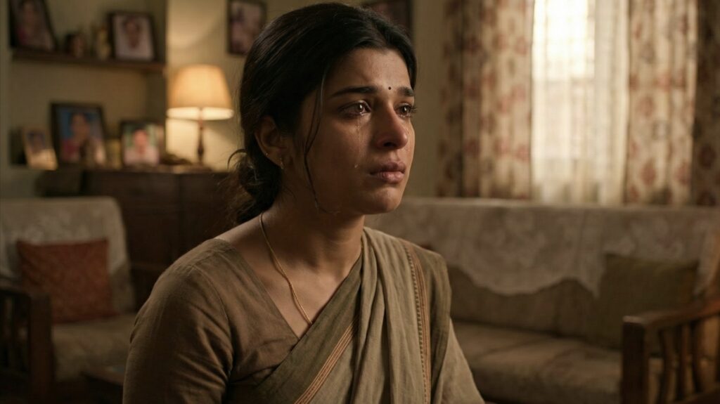 Serial Saru aaj ka episode update showing Saru emotional scene from Indian TV serial