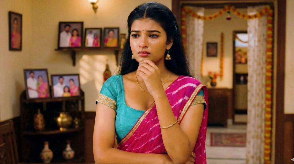 Serial Saru Indian TV serial emotional scene featuring Saru character in family drama