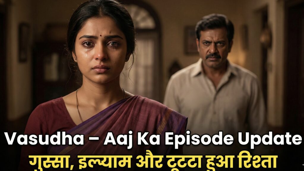 Vasudha aaj ke episode ka emotional scene jisme gussa aur sacrifice dikhaya gaya hai